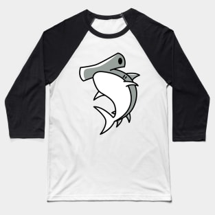 Hammerhead Shark Cartoon Emoticon Baseball T-Shirt